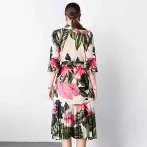 엘럽 원피스 여성원피스 크로스 플레어 소매 프릴 프린트 트렌치 긴팔 조거 셔링 카디건 형 박템1