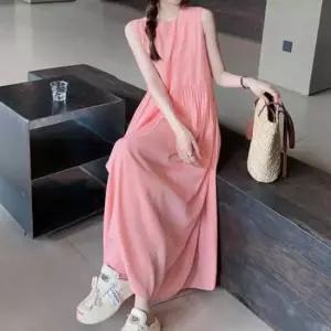 [SBD] 하체커버 뒷스트링 허리셔링 플레어스커트 롱원피스