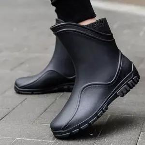 남자 고급스러운 라인 포인트 장마철 레인부츠 남성레인 여성워커부츠 어글리슈즈