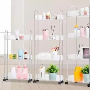 [JED] 정리 카트 욕실 4단 이동식 수납함 슬림 트롤리 투명