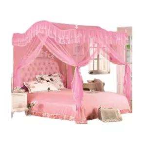 럭셔리 공주 침대 침실 가정용 측면 인테리어 코너 캐노피 문짝