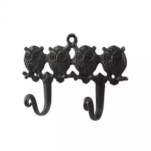 [JED] 주물 부엉이 옷걸이 2구 황동 행거 수납 정리대