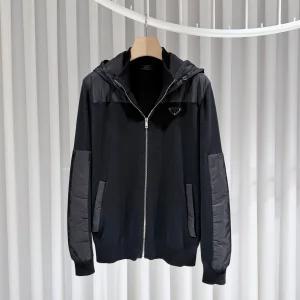 프라다 로고 블랙 니트 패딩 사이즈 52 149843006