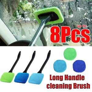 호환상품 1-8개 자동차 앞 유리 세척 브러쉬 도구 와이퍼 가정용 안개 및 먼지 제거 긴 손잡이 타월