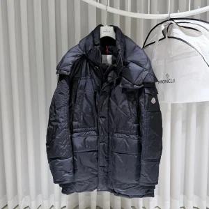 몽클레르 몽클레어 알레스 로고 패치 후드 롱패딩 네이비 사이즈 7 153447855