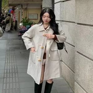 [워너비뮤즈]무배 핸드메이드 울 떡볶이 롱 코트 워너비뮤즈 (42821824)