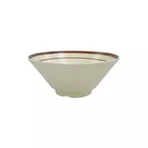 브이 오브제 면기 대접 멜라민 라면 국수 그릇 22cm 브라운 우동그릇