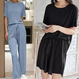 여성파자마세트 시원한 반팔 긴바지 반바지 3피스 여름 홈웨어 봄여름