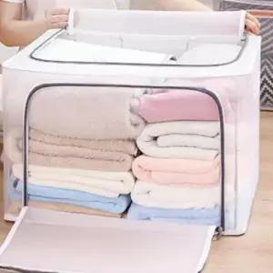수납정리함 침대밑 방수 이불 옷정리함 투명 박스 수납 속옷 66L