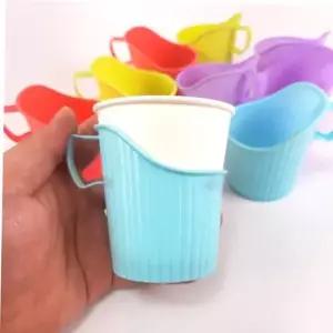 종이컵정리 종이컵 손잡이 케이스 받침 홀더 10P