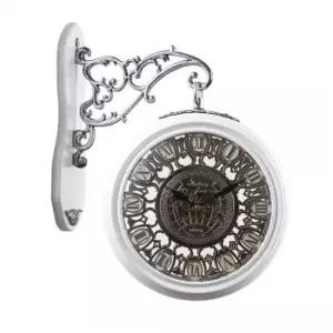 원형양면시계 무소음 양면시계 지구본 크롬 자판 화이트 CWS ND-01