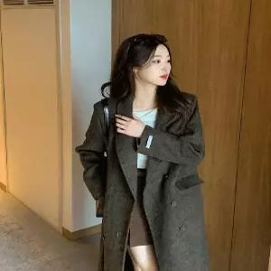 [워너비뮤즈]무배 핸드메이드 모직 헤링본 롱 울 코트 워너비뮤즈 (41926220)