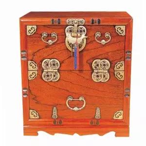 단청공예 중엽 오동나무 죽엽전 제기함