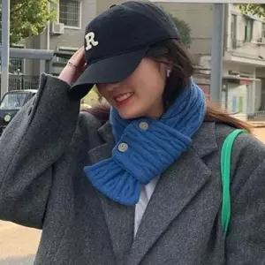 남녀목도리 버튼 꽈배기 쁘띠 미니사이즈 목도리 방한 넥워머