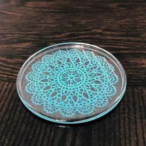 2P 컵받침 야마다 블루 물흘림방지