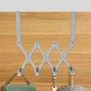 [생활] 도어후크 4구 방문 옷걸이 자바라형 실버