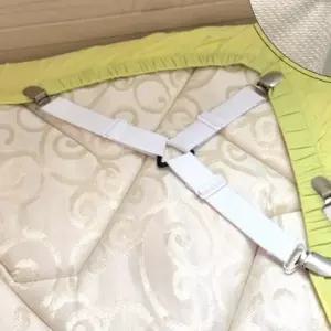 고정스트랩 Y형 침대시트 고정밴드 4P 고정핀 고정집게 이불집게 침대패드