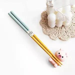 젓가락 캐릭터 돼지 받침대 세트 캐릭터