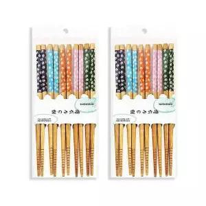 5P 젓가락 2세트 세트 블러썸 일본식 대나무 나무