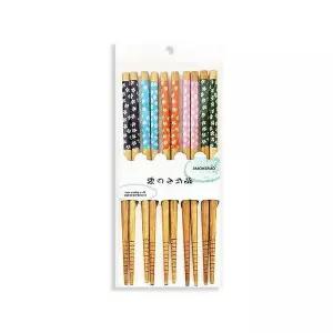 일본식 대나무 젓가락 세트 5P 블러썸 나무