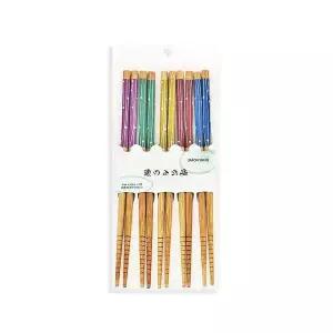 세트 젓가락 도트 일본식 대나무 5P 나무