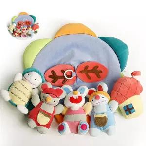 신생아 토끼와거북이 컬러모빌 봉제인형 딸랑이 놀이