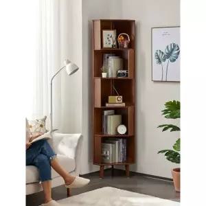모서리 수납장 서재 우드 틈새 책꽂이 코너책장 5칸 조립 필요