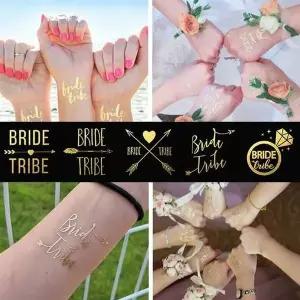 [하프클럽/알티피아]골드 미니 레터링 타투스티커 5종세트 우정 여행 패션