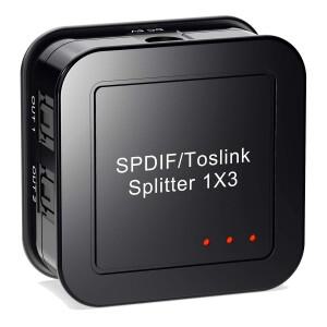 디지털 광학 오디오 스플리터 SPDIF TOSLINK 광섬유 블루레이 DVD HDTV용 1 in 3 Out 1X3