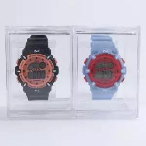 직사각 손목 시계 보관함 투명 케이스 액세서리 수납함 2P