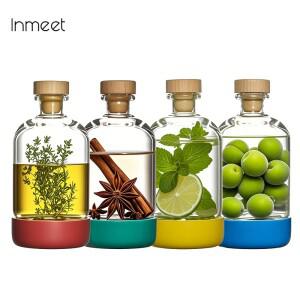 Inmeet Bar 전문 침수 병 마개가있는 와인 주스 오일 용 다용도 - 가정용 유리 450ML 1PCS