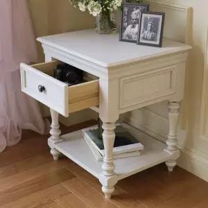 엔틱 협탁 빈티지 사이드테이블 화이트 서랍형 싱글 틈새수납 클래식