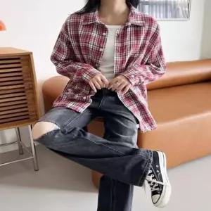 [SBD] 여성커플 모노 오버핏체크남방 SH724W GPP