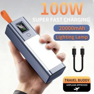 실제 100W 파워뱅크 100000mAh 고속 충전 대용량 외장 배터리 헤드램프 포함 맥북 호환 프로 레노버 노트북
