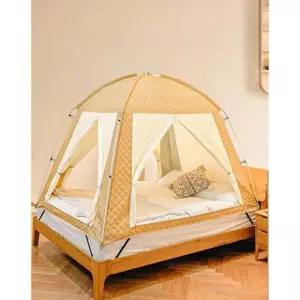 누빔 난방텐트 원터치 침대용 보온 겨울 패딩 두꺼운 방풍 실내 침대위