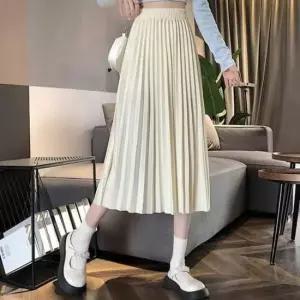 [SBD] A라인 허리밴딩 플리츠 주름치마 나들이룩 롱스커트