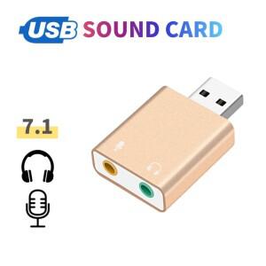 USB 사운드 카드 가상 7.1 어댑터 마이크 이어폰 외부 오디오 잭 3.5mm 변환기 헤드폰 분배기