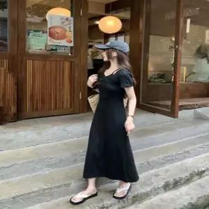 여자 여름 모던 꾸안꾸 아이템 트임 셔링 슬림 원피스