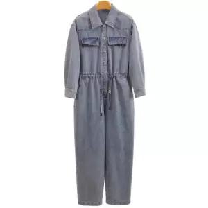 슈트 남성용 점프 스트레이트 레트로 작업복 데님 수트 방한 긴팔 남성