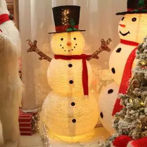 대형 눈사람 led 전구 모형 조명 트리