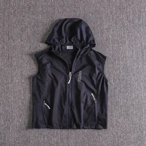 여름 남성 속건성 야외 작업조끼 통기성 민소매 후드