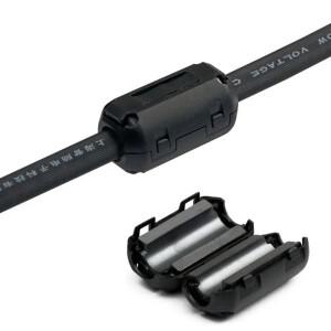 블랙 케이블 커넥터 링 코어 페라이트 비드 클램프 초크 코일 EMI RFI 노이즈 필터 클립 스냅 거치대 3.5mm