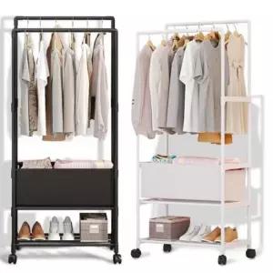 [JED] 행거 이동식 오픈형 더블 트롤리 선반 무타공 옷장