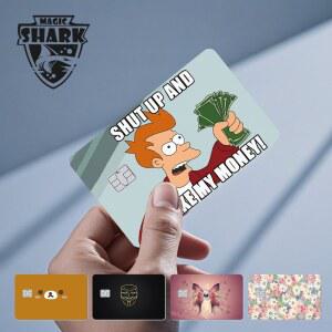 매직 상어 꽃 나비 곰 날개 은행 직불 신용 카드에 대 한 페이드 PVC 필름 스킨 커버 스티커 없음