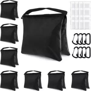 비디오 스탠드용 ABCCANOPY 사진 모래주머니 가벼운 삼각대용 헤비 듀티 가방 캠핑 의자 8팩(블랙)