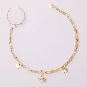 루루왕관 14K gold 골드 체인 팔찌 로즈골드 금 두줄