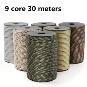 낙하산줄 30M 550 군용 9 코어 파라 로프 4mm 야외 낙하산 줄 우산 텐트 끈 랜야드 스트랩 빨랫줄