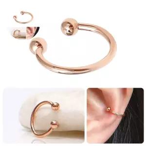 기본 14KGP 베이직 링 이어커프 로즈골드 귀찌