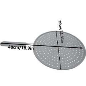 실리콘 주방 스플래터 스크린 손잡이 포함 내열 오일 가드 배수구 커버 프라이팬 뚜껑