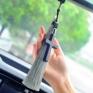 십자가 룸미러 걸이 차량용 향나무 수공예 말씀걸이 아임우드 피규어 여자 미러걸이 흑단하트